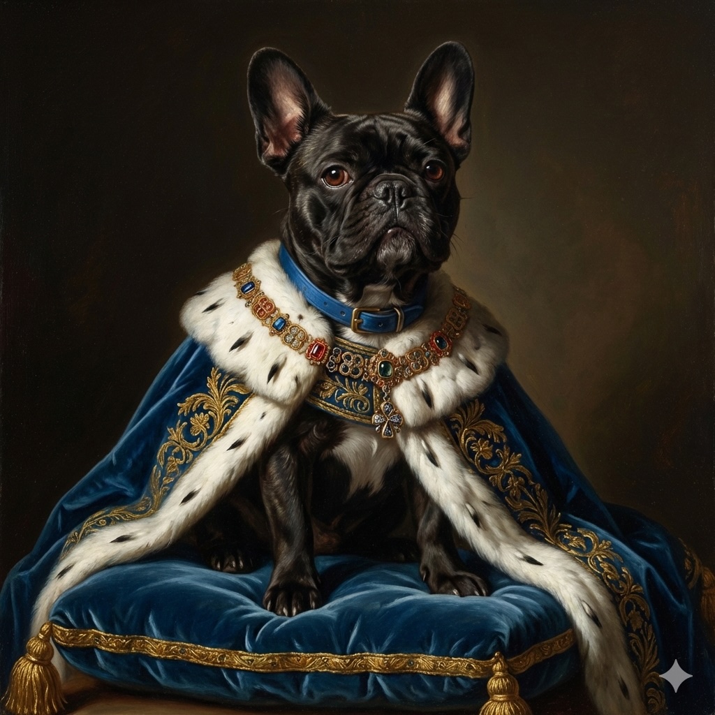 Majestic pet portrait in royal attire